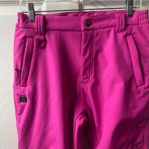 Dewbu Heated Snowboarding Sking Pants Womens XL 34 Rose Red Pink No Battery Pack